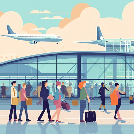 Generative AI Tourists and Cleaning Service Staff Set, Male and Female Characters with Traveling Tools, Baggage, Trolley and Smartphones, People in Uniform with Cleaning Equipment Cartoon Flat Vector Illustrationの素材