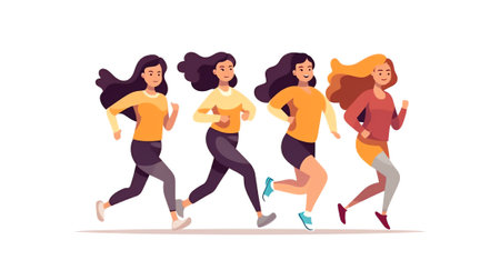 Generative AI Set of Disabled People Run. Athlete Characters Sportsmen and Sportswomen Jogging on Wheelchair or Bionic Leg Prosthesis, Young Amputee Men or Women Running Marathon. Cartoon Vector Illustration, Iconsの素材