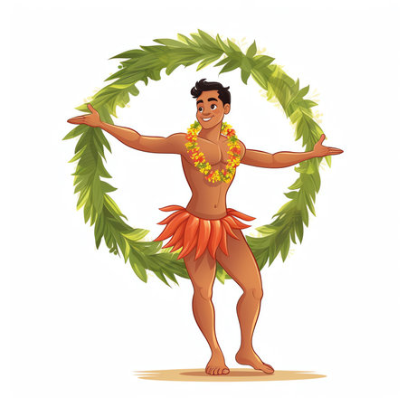 Generative AI Brazilian Carnival Salsa Dancer Costume Set. Latino Woman Character wear Feather Ethnic Dress Dance at Brazil Music Festival. Couple Samba Show for National Holiday Flat Cartoon Vector Illustrationの素材