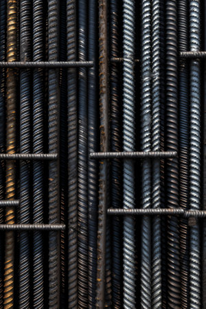 Generative AI Deformed Bars Steel is commonly used in the construction of reinforced concrete that requires a strong structureの素材