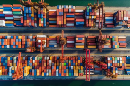 Generative AI container operation in port, Durban South Africaの素材