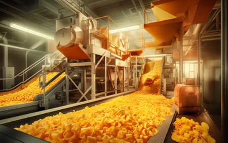 Generative AI industrial production of pastaon automated food factoryの素材