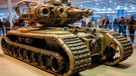Exhibition of Soviet self-propelled artillery at the Moscow International Automobile Salon.の素材