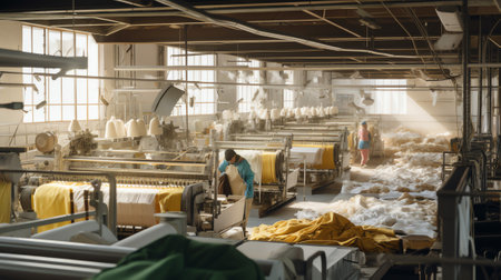 Generative AI windows in the production line of the factoryの素材