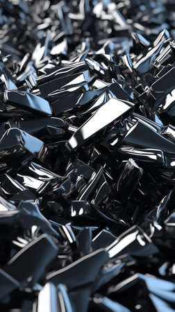 Generative AI A lot of metal shavings close-up, after working on a milling machine or CNC machine. Texture metal shavings macroの素材