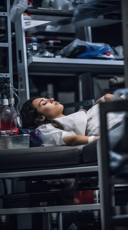 Generative AI Justin Mound installs an airbag on the assembly line at GM's Chevrolet Silverado and GMC Sierra pickup truck plant in Fort Wayne, Indiana, U.S., July 25, 2018.の素材