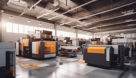 Generative AI Production line for the production of cardboard and corrugated cardboard in the factoryの素材