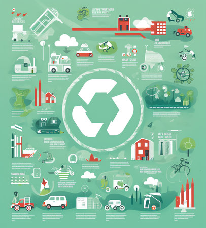 Generative AI Circular economy concept. Sharing economy, recycle, sustainable environment, reuse, manufacturing, waste, consumer, resources. LCA Life cycle assessment. Sustainable development. World environment dayの素材