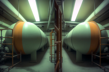 Generative AI Tanks for chemical mixing on chemical plant. Concept: Manufacturingの素材