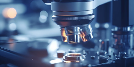 Generative AI Electronic part with machine vision and inspection. Semiconductor and electronics manufacturing use vision inspection for quality control in factory automation concept.の素材