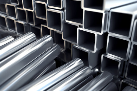 Generative AI Cross sections of extruded aluminium or aluminum channels for use in manufacturing and fabricationの素材