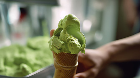 Generative AI close up on Pesto sauce Industrial process. vacuum sealing machine for canned food. production of Pesto sauce. Vacuum Seamer for Cylindrical Cans of Rotary Type.の素材