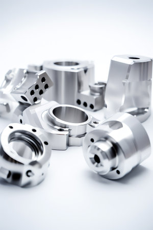 Generative AI Metal parts of foundry production isolated white backgroundの素材