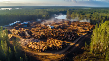 air pollution by the wood processing industryの素材