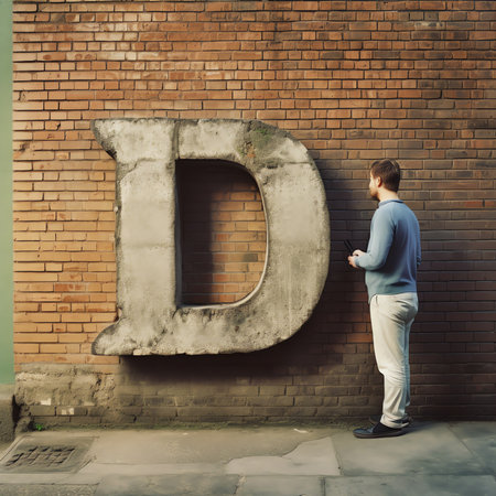 BRAND wood word on compressed or corkboard with human's finger at D letter.の素材