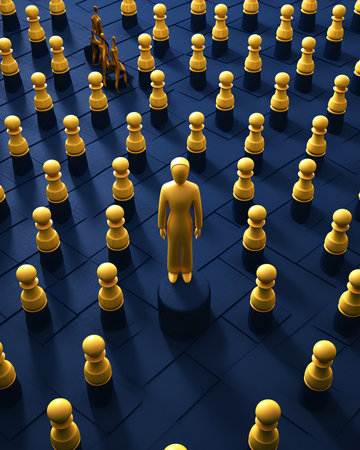 chess man over business chart admonish to strategic behaviorの素材