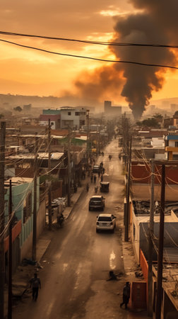Toxic smoke is seen from a truck exhaust pipe in Sao Paulo, Brazil.の素材
