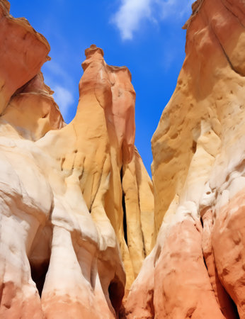Scenic view of rock formations from Queens Garden Trail, Bryce Canyon National Park, Utah, USAの素材