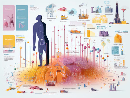 Big data algorithms visualization technologies infographic analyticの素材