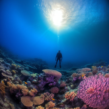Beautiful tropical coral reef with soft corals in Andaman sea in Thailand. Tropical Reef seascape. Sの素材
