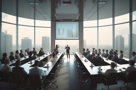 Speaker at business workshop and presentation. Audience at the conference room.の素材