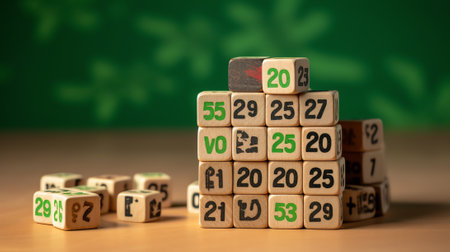 Text 2022 budget on blocks concept with coins in vintage background.の素材