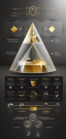 A vector infographic of Customer Based Brand Equity or CBBE pyramid model concept has 4 levels suchの素材