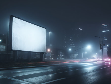 billboard blank for outdoor advertising poster or blank billboard at night time for advertisement. sの素材