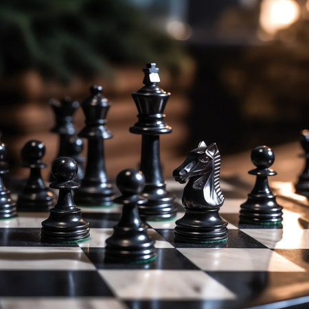 Chess game competition business concept ,  Fighting and confronting problems, threats from surroundiの素材