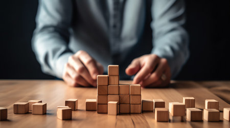 Annuity. Wooden letters on the office desk, informative and communication backgroundの素材