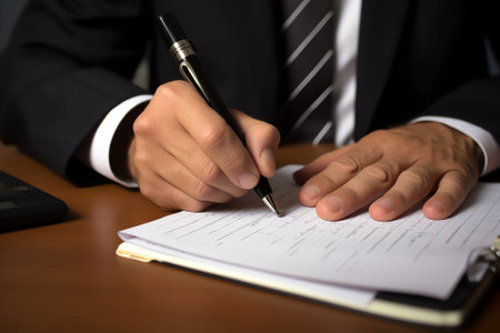 Annuity sign in the book that holds manager.の素材