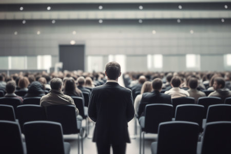 Speaker at Business convention and Presentation. Audience at the conference hall.の素材
