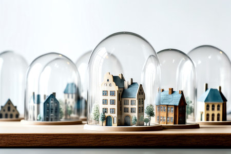 Rising house prices. The house that flies like a missile in a glass dome. Economic difficulties. Higの素材