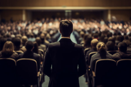 Speaker at Business Conference and Presentation. Audience at the conference hall.の素材