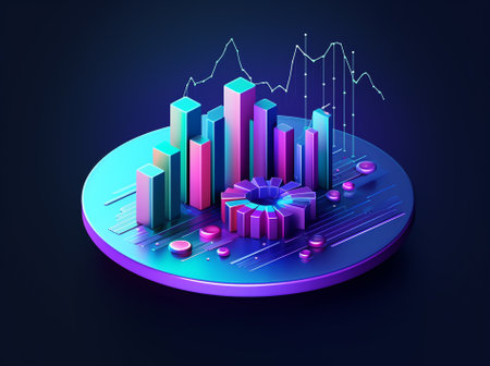Cryptocurrency, market analytics and trading concept. 3d vector illustrationの素材
