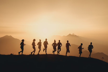 Silhouette team business helps to systematically patience hard work and the pressure to reach the fiの素材