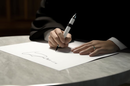 the fine text is written on a white sheet of paper held by a girl. The judge is obliged to pay a finの素材