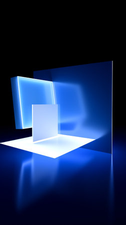 Buy - Speech Bubble. Minimalist Abstract Design. White Cut Out Paper on Blue Background. Business Coの素材