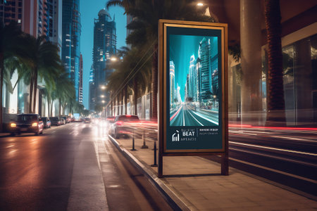 Modern city advertising light boxesの素材