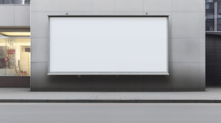 Billboard blank. Realistic empty billboard isolated on white background. City outdoor blank banner lの素材