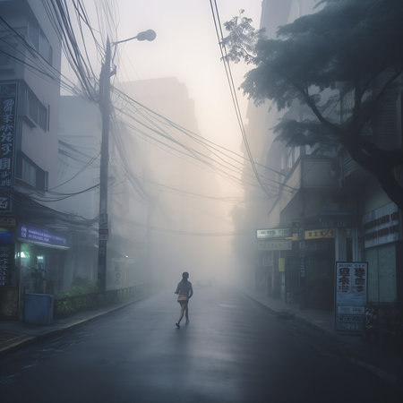Bangkok city, the capital of Thailand, and building are covered by heavy smog, air pollution under hの素材