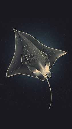 Spotted eagle ray at mid waterの素材