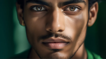 Close up of an Indian manの素材