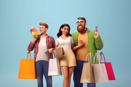 People make purchases, spend moneyの素材