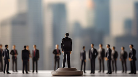 Silhouette businessman patience hard work and the pressure to reach the finish line over blurred natの素材