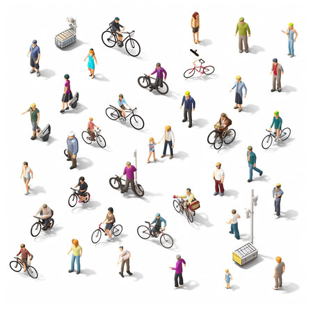 Different shapes and behavior patterns of people are isolated on white background.の素材