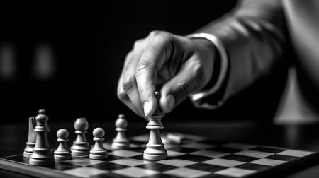 chess man over business chart admonish to strategic behaviorの素材