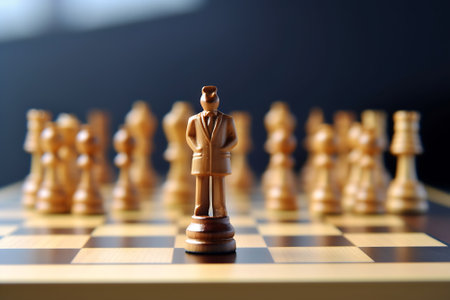 chess man over business chart admonish to strategic behaviorの素材