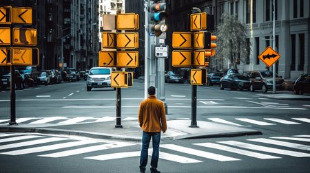 Business decision making, career path, work direction or choose the right way to success concept, coの素材