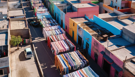 December 8, 2017: Elevated view of city streets, El Alto, La Paz, Bolivia, South Americaの素材